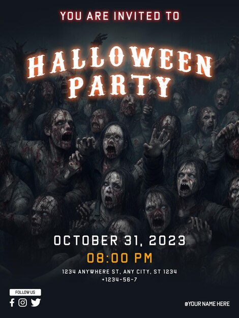 PSD psd halloween party poster design