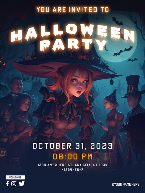 PSD psd halloween party poster design