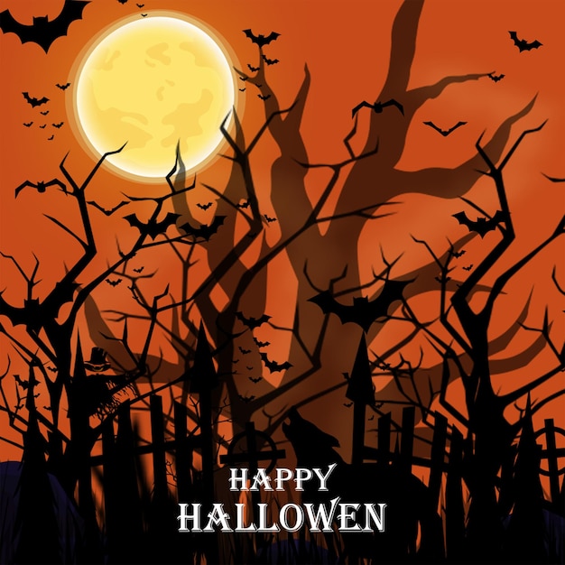 PSD halloween pompoenen mockup op donkere achtergrond