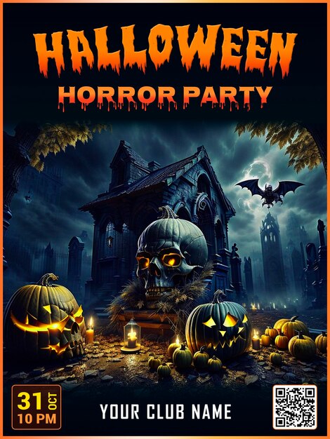 PSD psd halloween-poster met een achtergrond