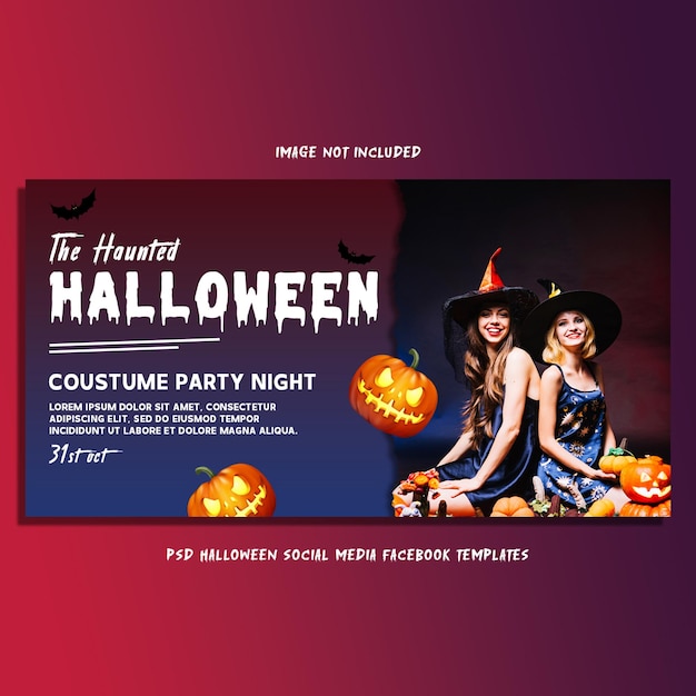 Psd halloween social media facebook templates