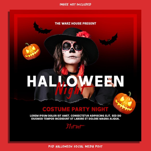 Post sui social media di halloween psd