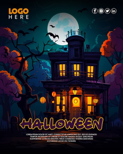 PSD halloween social media template