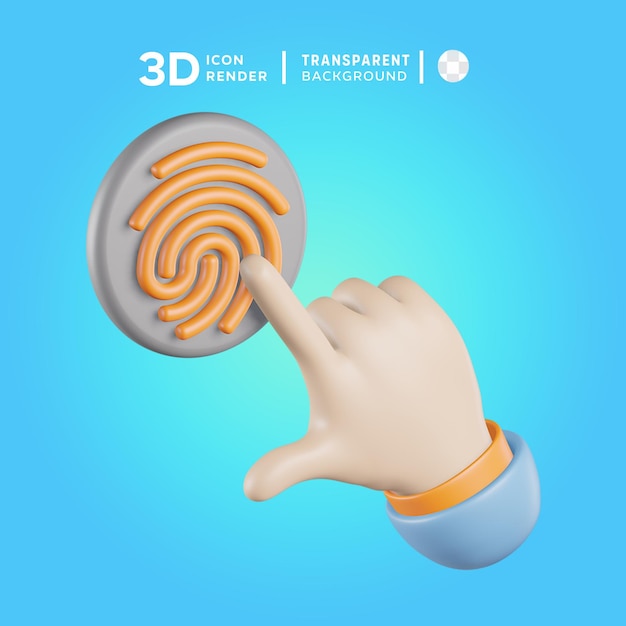 PSD psd hand aanraking vingerafdruk 3d illustratie