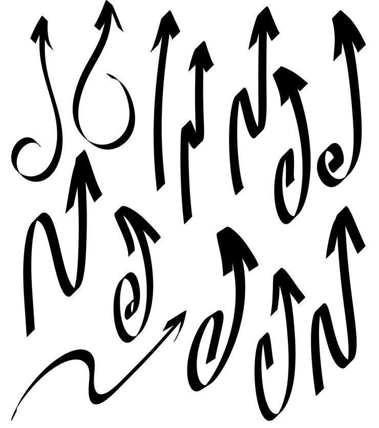 PSD psd hand drawing arrow elements
