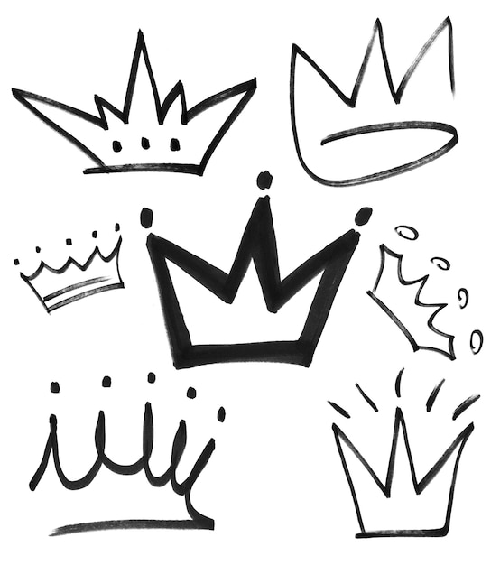 PSD psd hand drawing crown elements