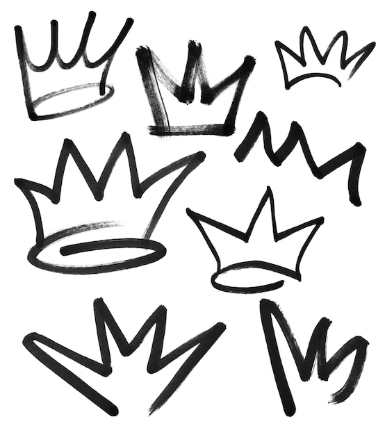 PSD psd hand drawing crown elements