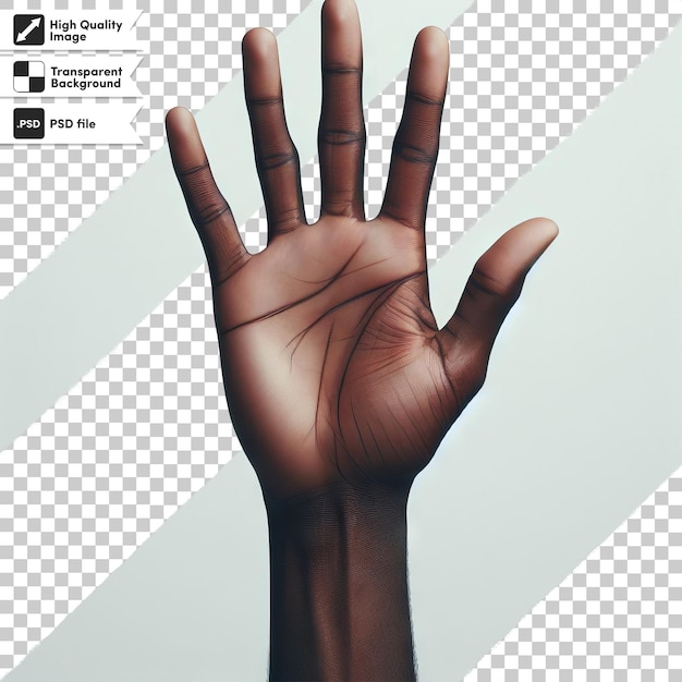 PSD psd hand on transparent background with editable mask layer