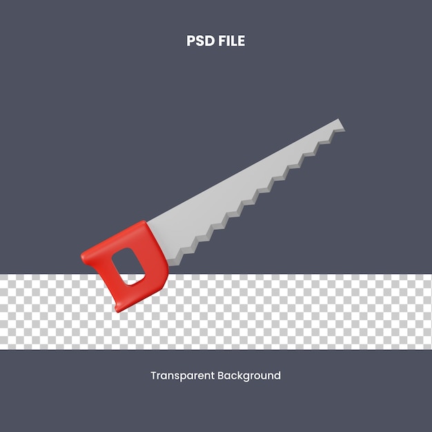 PSD psd hand saw 3d icon illustration