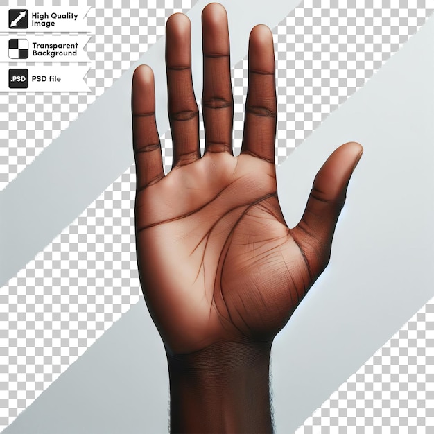 PSD psd hand on transparent background with editable mask layer