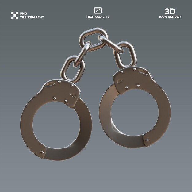psd handcuff 3d illustration