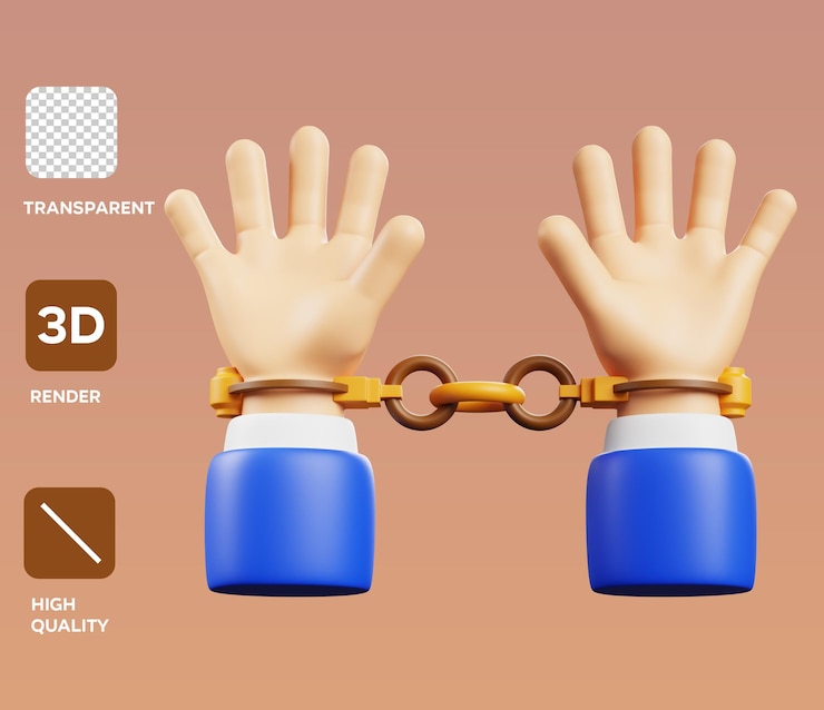 PSD psd handcuffed 3d icon render