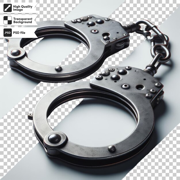 Psd handcuffs on transparent background with editable mask layer