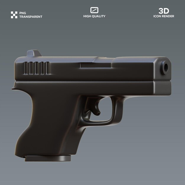 PSD Handgun 3D Illustration