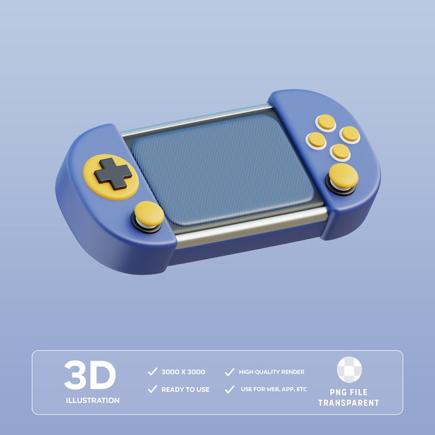 PSD ハンドヘルド コンソール 3D イラスト