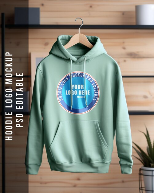 PSD psd hanging hoodie mockup drewniana tekstura tła