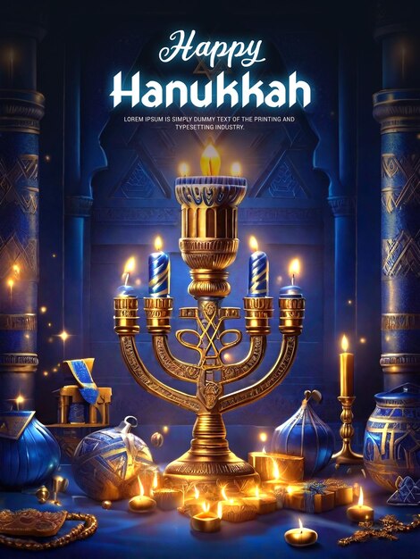 PSD psd hanukkah poster template design