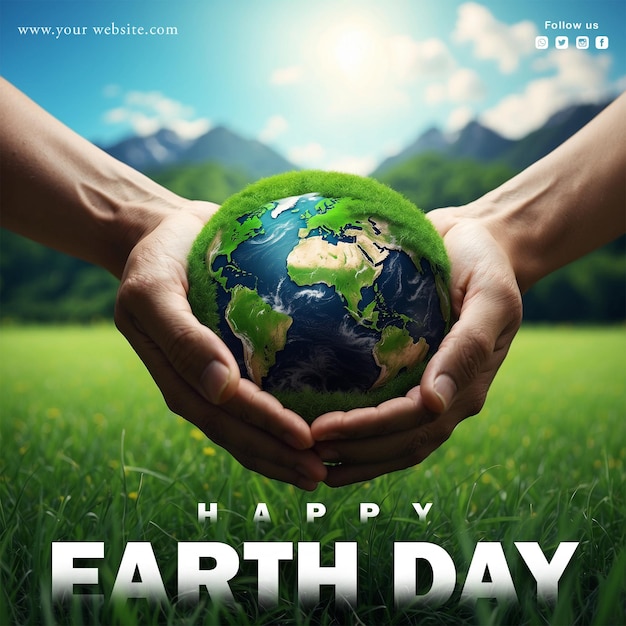 Psd happy earth day social media post design