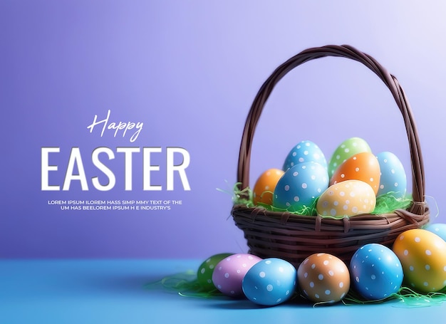 PSD happy easter day horizontal banner