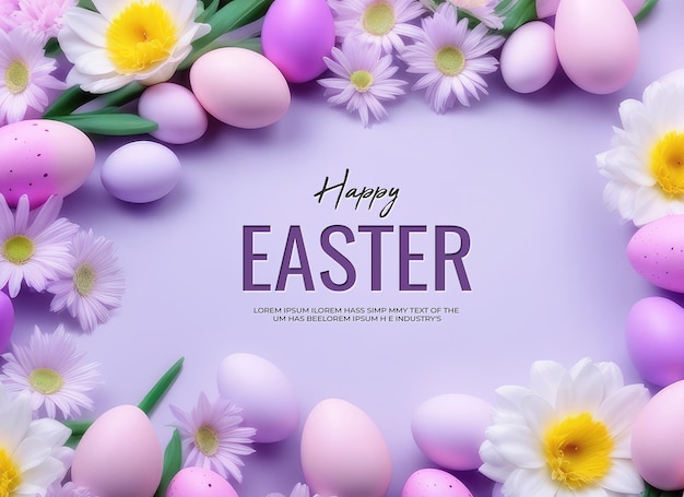 PSD happy easter day horizontal banner