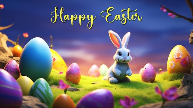 PSD psd happy easter day special social media post template