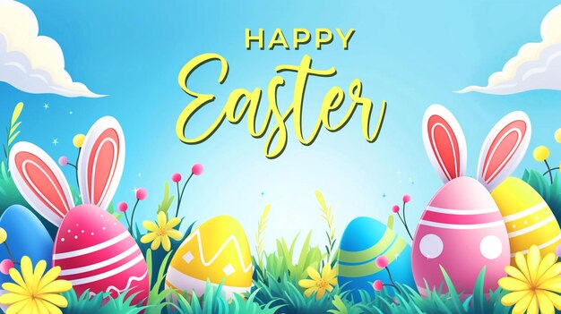 PSD psd happy easter day special social media post template