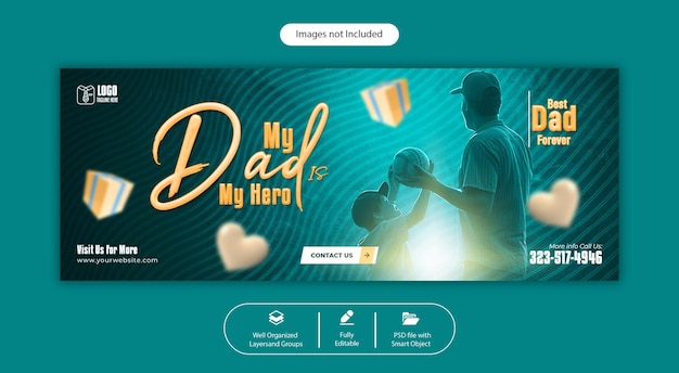 Psd happy father's day facebook cover banner template