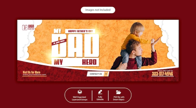 PSD psd happy father's day facebook cover banner template