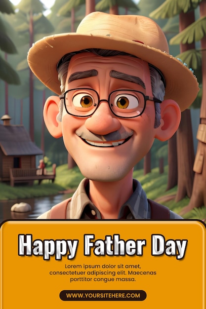 PSD psd happy father's day poster template