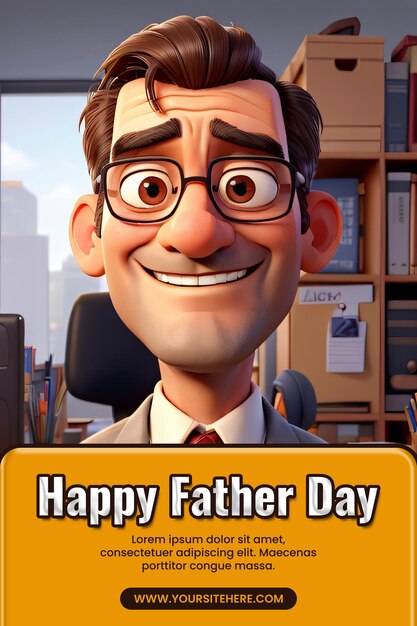 Psd happy father's day poster template