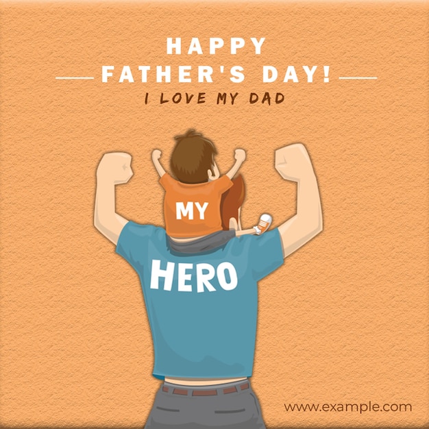 Psd happy father's day social media post template