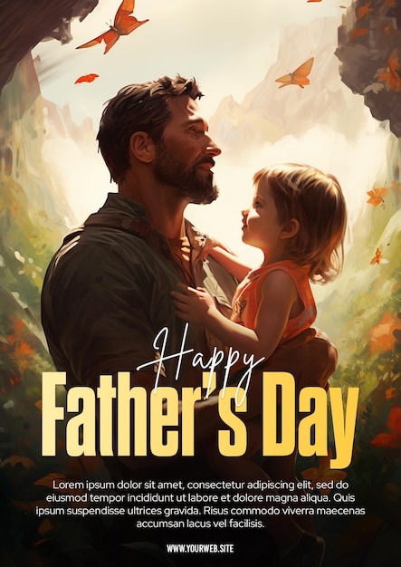 PSD psd happy father's day template