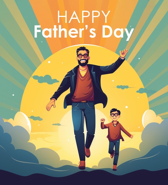 Psd happy fathers day фоновый векторный дизайн