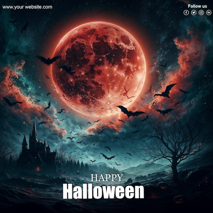 PSD psd happy halloween social media poster template