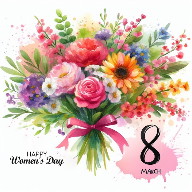 PSD psd happy international day of women 8th march social media post with womens day poster design