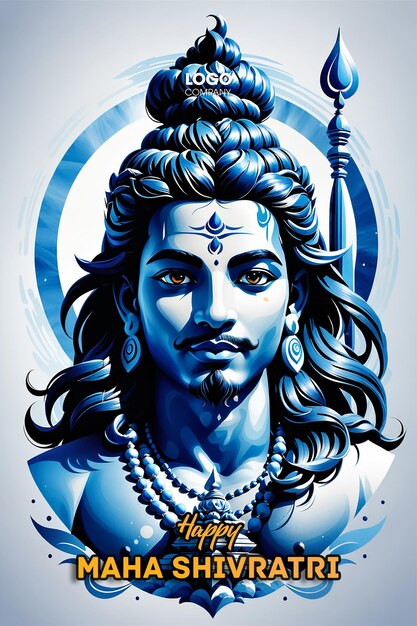 PSD psd happy maha shivratri with trisulam a hindu festival celebrated of lord shiva night