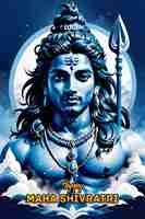 PSD psd happy maha shivratri with trisulam a hindu festival celebrated of lord shiva night