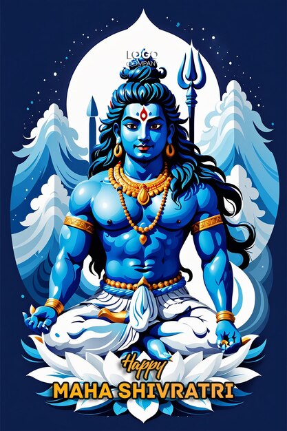 PSD psd happy maha shivratri with trisulam a hindu festival celebrated of lord shiva night