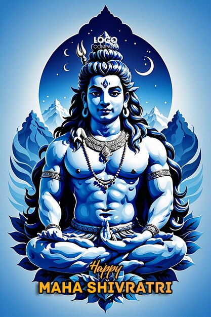 PSD psd happy maha shivratri with trisulam a hindu festival celebrated of lord shiva night