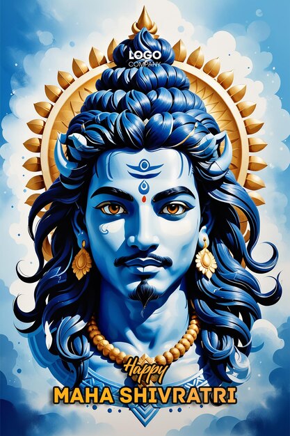 PSD psd happy maha shivratri with trisulam a hindu festival celebrated of lord shiva night