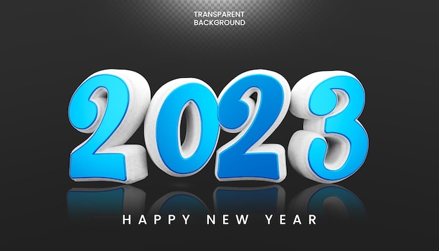 Psd felice anno nuovo 2023 concetto di rendering 3d per la progettazione di modelli di poster