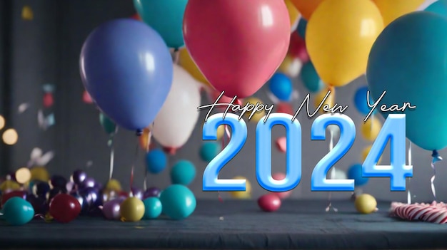 PSD psd happy new year 2024 banner e modello di post design sui social media