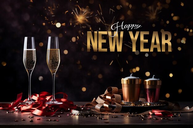 PSD psd happy new year banner template