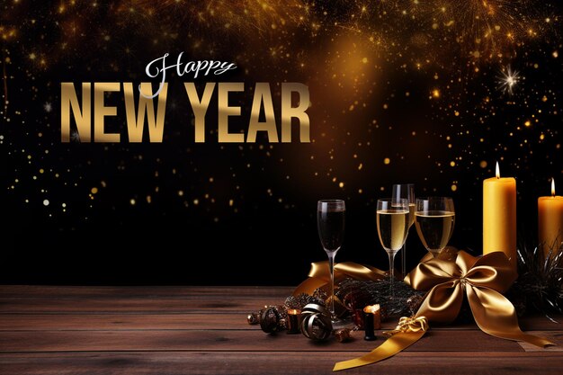 Psd happy new year banner template