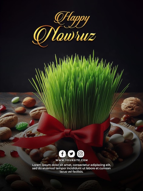 Psd happy nowruz day or iranian new year banner template