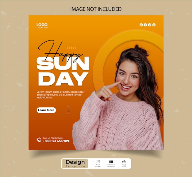 PSD Happy Sunday Instagram Design