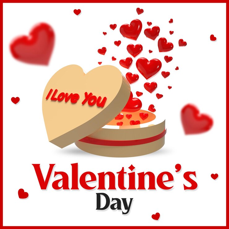 PSD psd happy valentine's day with 3d render label background template