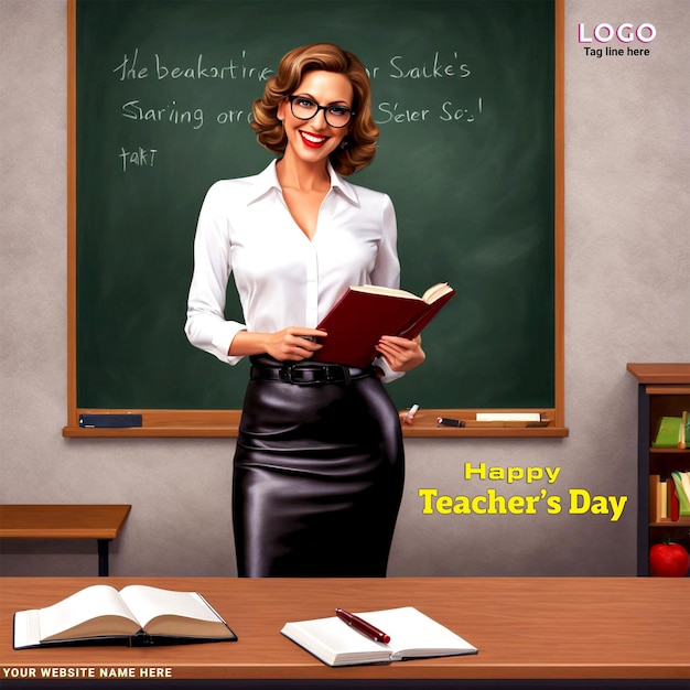 PSD psd happy world teachers day celebration vector art for congratulation template design