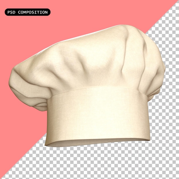 Иллюстрация изолированного 3d-рендера psd hat chef