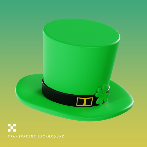 PSD psd hat leprecaunt 3d ilustracja